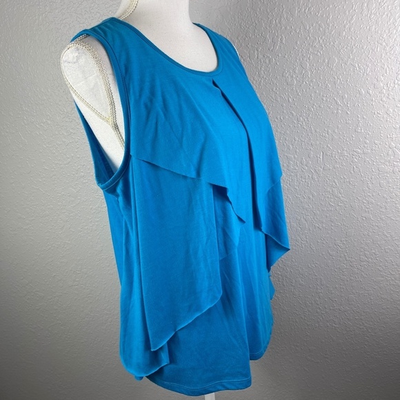 Women's Allison Brittney Blouse Pretty Blue top size Large - Picture 5 of 8